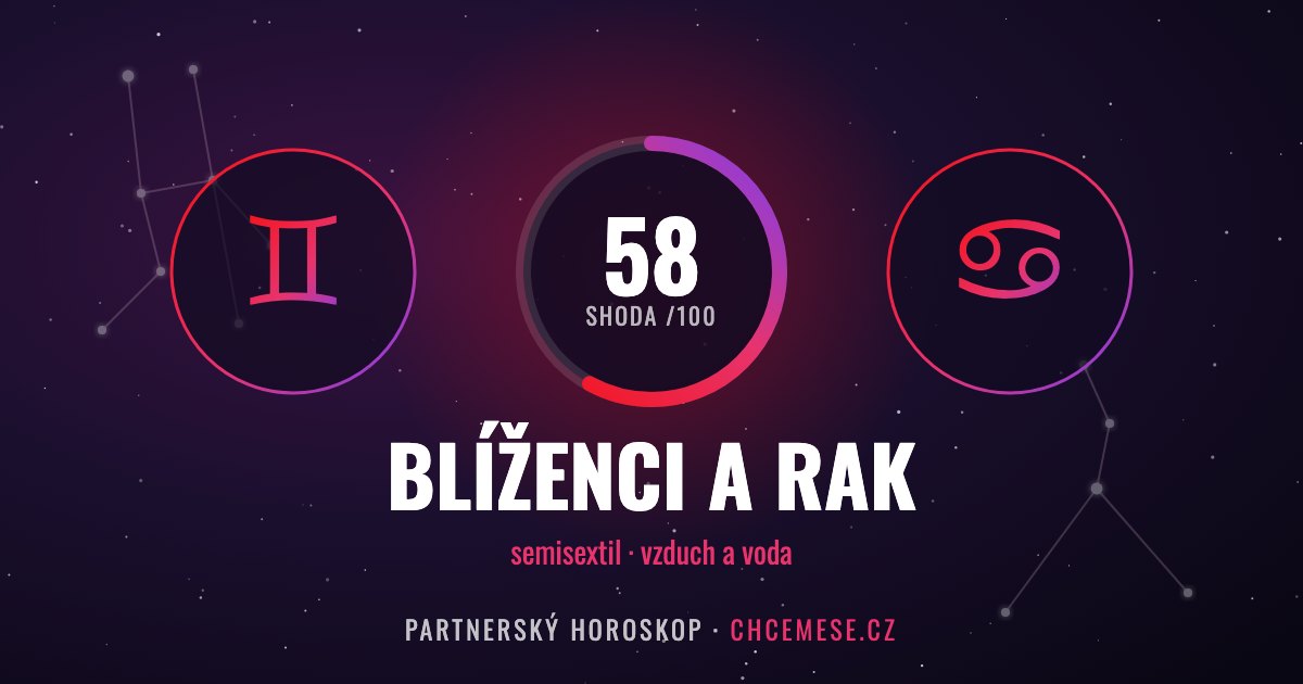 Blíženci a Rak: partnerský horoskop a shoda v lásce