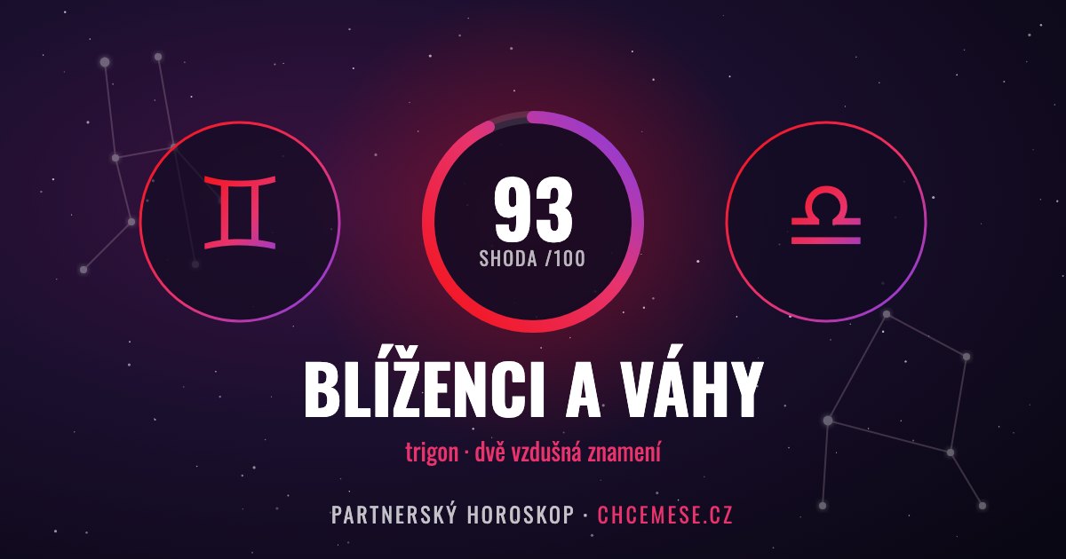 Blíženci a Váhy: partnerský horoskop a shoda v lásce