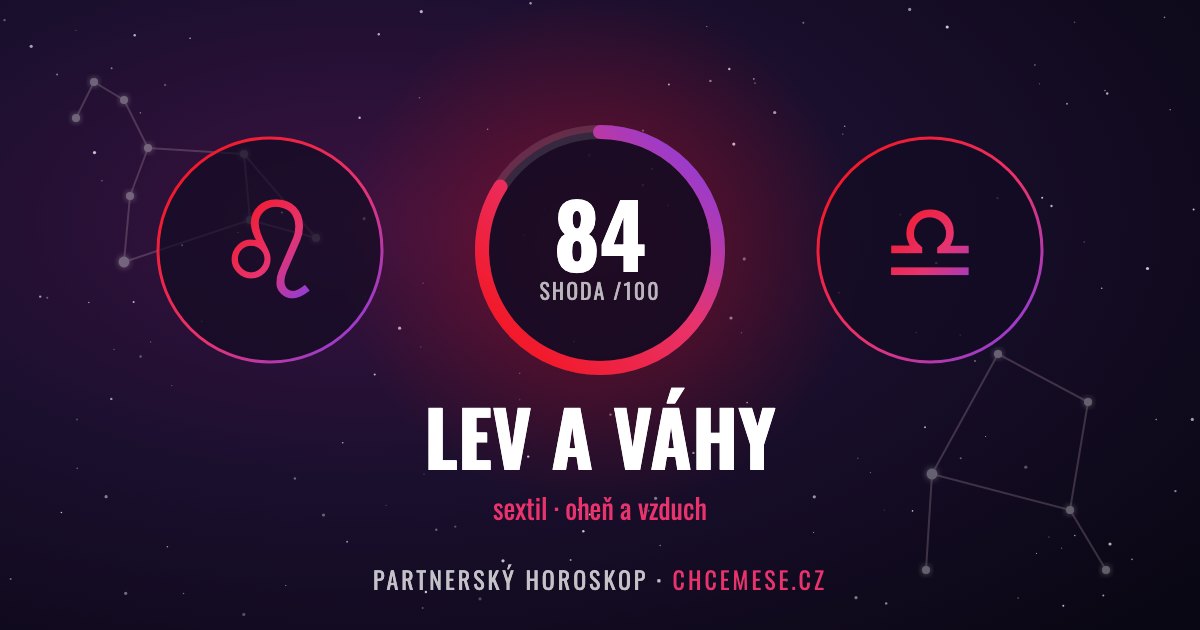 Lev a Váhy: partnerský horoskop a shoda v lásce