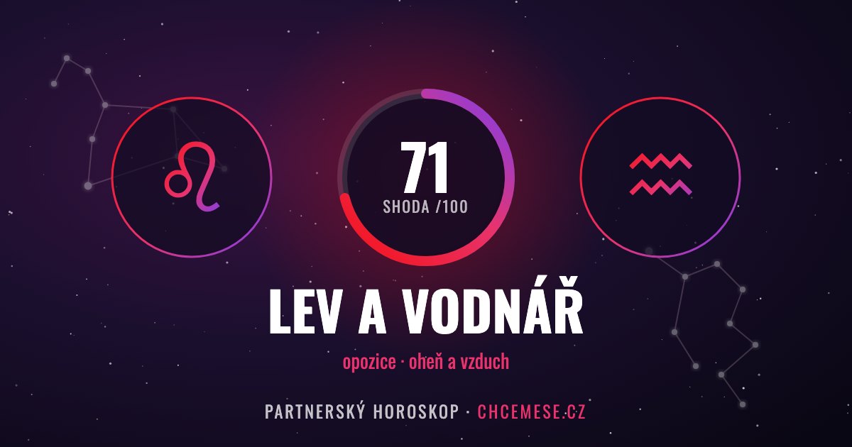 Lev a Vodnář: partnerský horoskop a shoda v lásce
