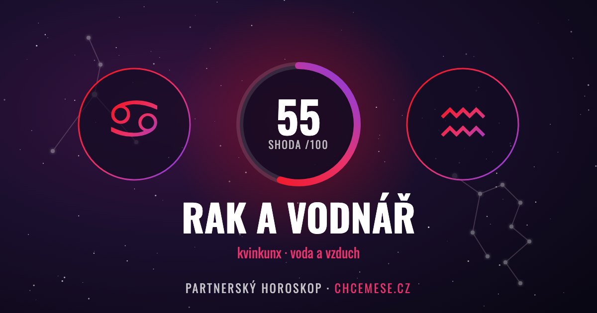 Rak a Vodnář: partnerský horoskop a shoda v lásce