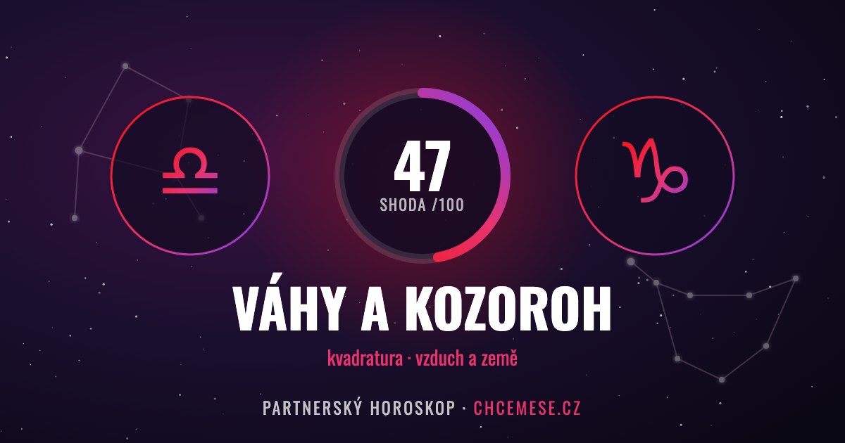 Váhy a Kozoroh: partnerský horoskop a shoda v lásce